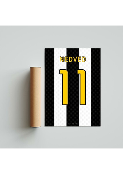 Pavel Nedved Jersey 21 x 30CM - Siyah Çerçeveli