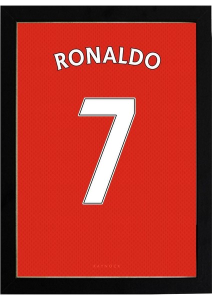 Cristiano Ronaldo Jersey 21 x 30CM - Beyaz Çerçeveli