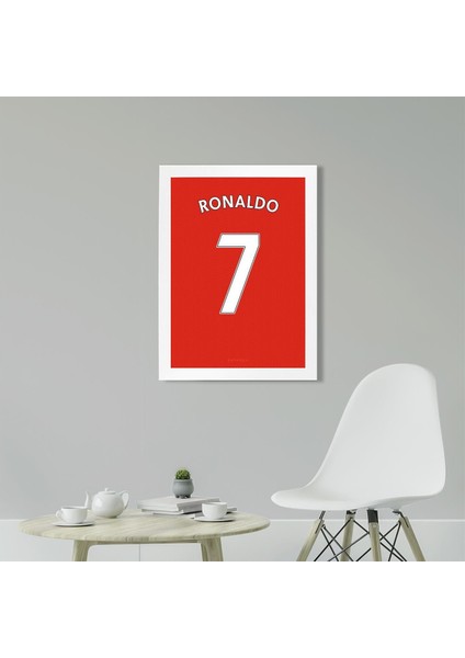 Cristiano Ronaldo Jersey 21 x 30CM - Beyaz Çerçeveli