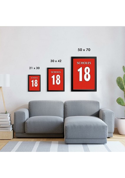 Paul Scholes Jersey 21 x 30CM - Siyah Çerçeveli