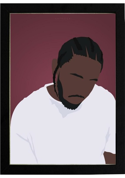 Kendrick Lamar 50 x 70CM - Beyaz Çerçeveli