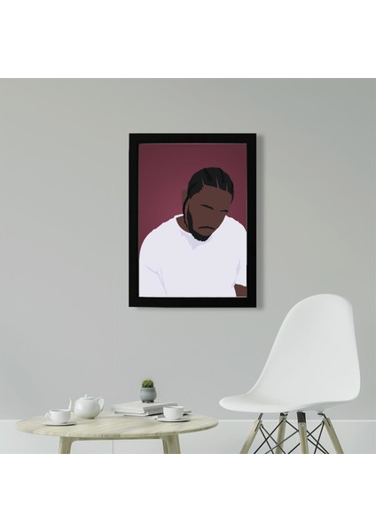 Kendrick Lamar 50 x 70CM - Beyaz Çerçeveli