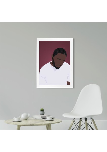 Kendrick Lamar 50 x 70CM - Beyaz Çerçeveli