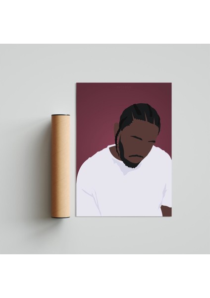 Kendrick Lamar 50 x 70CM - Beyaz Çerçeveli