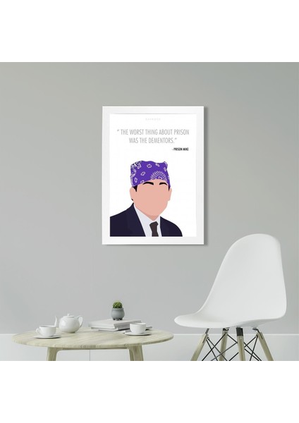 Prison Mike, The Office Poster Tablo 21 x 30CM - Beyaz Çerçeveli