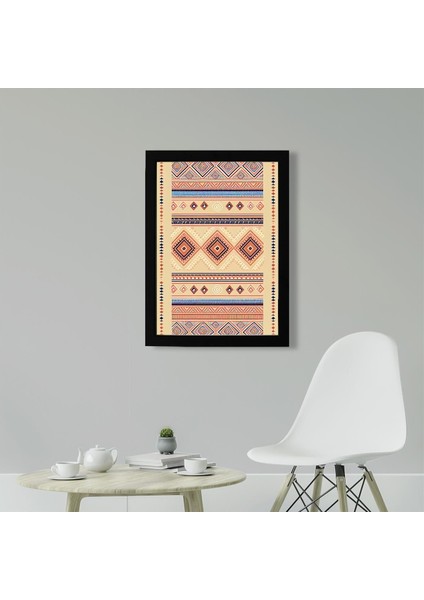 Afrikan Etnik Desen D24 Poster Tablo 21 x 30CM - Siyah Çerçeveli