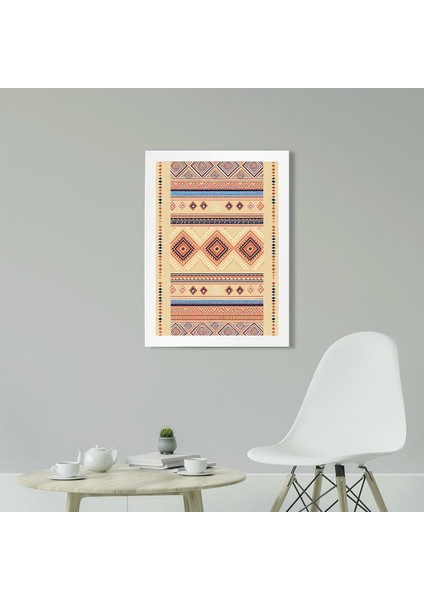 Afrikan Etnik Desen D24 Poster Tablo 21 x 30CM - Siyah Çerçeveli