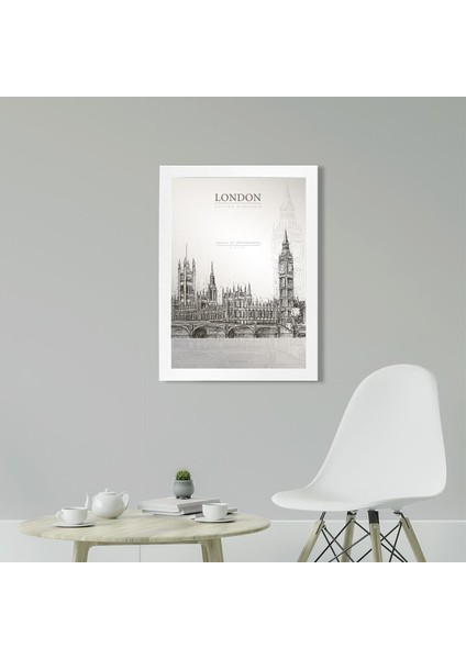 Palace Of Westminster, Londra Poster Tablo 21 x 30CM - Siyah Çerçeveli