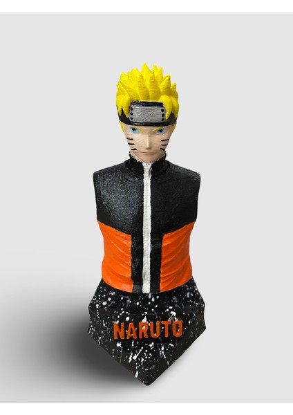 Naruto Uzumaki Büst Figür Boyalı 15 cm Anime Karakter Figürü