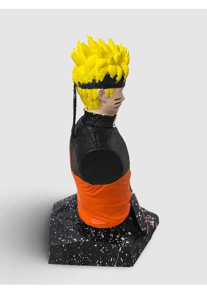 Naruto Uzumaki Büst Figür Boyalı 15 cm Anime Karakter Figürü