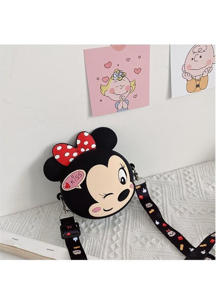 Mickey Mouse Minnie Mouse Tasarım Silikon Omuz Askılı Çanta