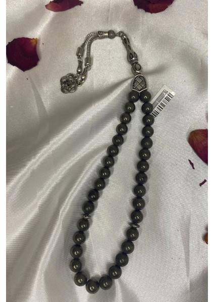 Tesbih Yeşim Jadeit Doğal Taş Gümüş Imameli Cennet Taşı Nefrit