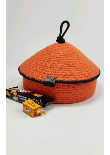 Kapaklı Hasır Sepet Organizer Sepet Takımı Saklama Kutusu HEDIYELIK 20 x 7 cm