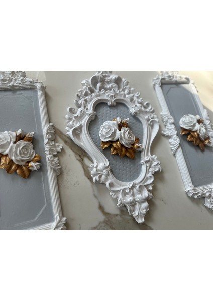 bsr3875001 Çiçekli Dekoratif Duvar Tablosu 3 Lü Set fiyatları