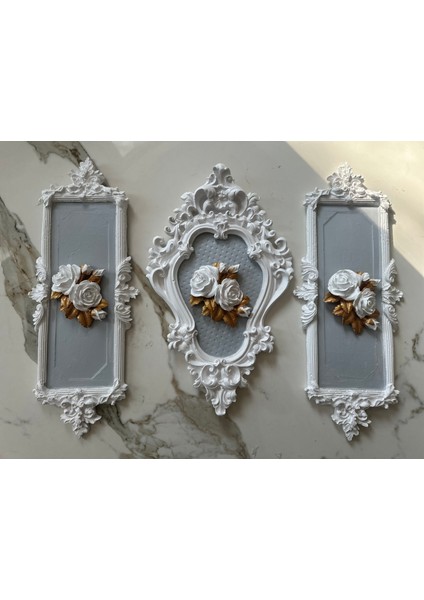 bsr3875001 Çiçekli Dekoratif Duvar Tablosu 3 Lü Set modelleri