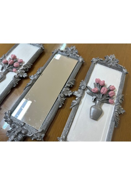 Gümüş Duvar Tablosu 3 Lü Set , El Yapımı Set