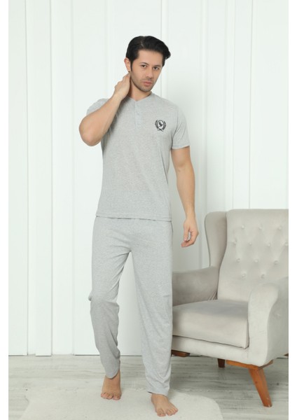 Flk 8101 Penye Erkek Süprem Yazlık Kısa Kollu Pijama Takımı