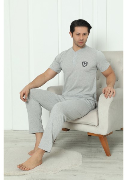 Flk 8101 Penye Erkek Süprem Yazlık Kısa Kollu Pijama Takımı