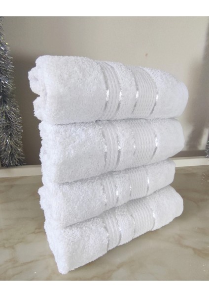 50X85 Fluffy 100% Pamuk Havlu Seti 4'lü