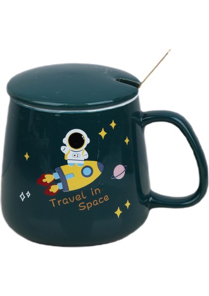 Astronot Tasarımlı 220 Volt Elektrikli Kapaklı Sıcak Tutan Isıtıcılı Kahve Kupa Fincan Bardak (Fişli fırsatları