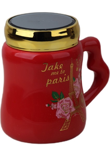 Paris Tasarımlı Aynalı Kapaklı Sıcak Tutan Kupa Bardak Fincan Mug Mini Motivasyon Termos 500 Ml. fırsatları