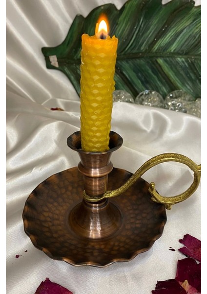 Bakır Şinanay Mumluk Kandil Bronz Renk