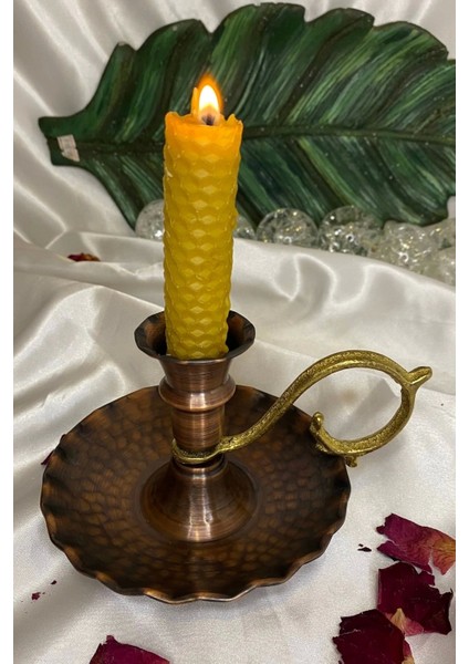 Bakır Şinanay Mumluk Kandil Bronz Renk
