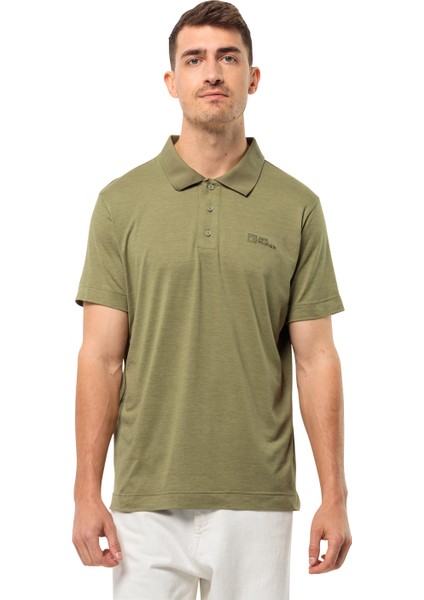 JACK WOLFSKİN Travel Polo M 1809721TR-4511 ERKEK Haki Tişört