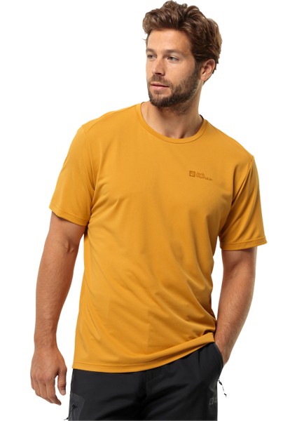 JACK WOLFSKİN Delgami S/S M 1809811TR-58 ERKEK Hardal Tişört