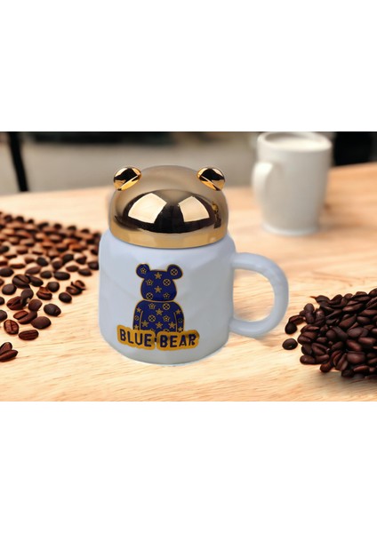 Bear Ayıcık Tasarımlı Sıcak Tutan Kapaklı Kupa Bardak Fincan Mug Mini Motivasyon Termos 400 Ml.