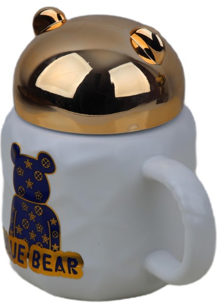 Bear Ayıcık Tasarımlı Sıcak Tutan Kapaklı Kupa Bardak Fincan Mug Mini Motivasyon Termos 400 Ml.