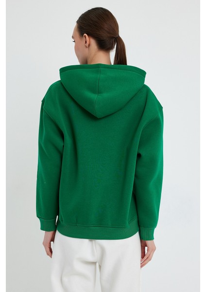 Açık Yeşil Hoodie, Oversize Hoodie, Kadın Hoodie, Kanguru Cepli Kapüşonlu fırsatları