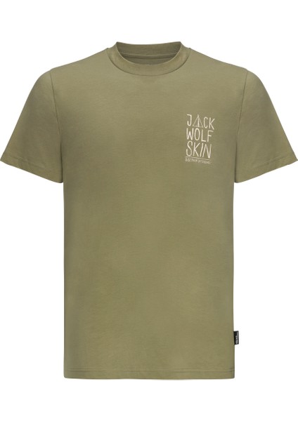 JACK WOLFSKİN Jack Tent T M 1809791TR-4511 ERKEK Haki Tişört