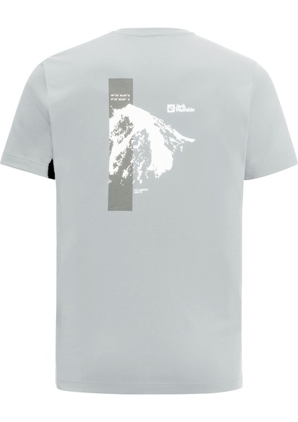 JACK WOLFSKİN Vonnan S/S Graphic T M 1809941TR-6709 ERKEK Açık Gri Tişört
