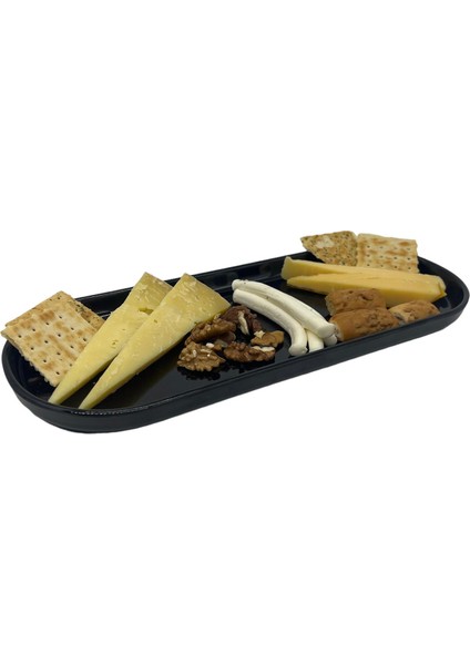 Kırılmaz Melamin Siyah Servis Tabak 13X32CM 2106