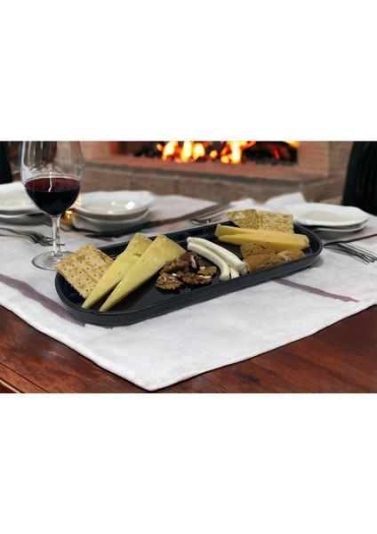 Kırılmaz Melamin Siyah Servis Tabak 13X32CM 2106 fiyatları