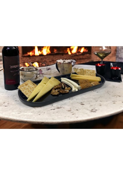 Kırılmaz Melamin Siyah Servis Tabak 13X32CM 2106 fırsatları