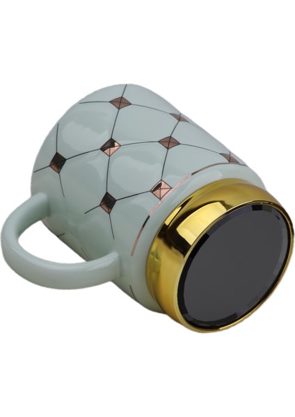 Ekose Tasarımlı Aynalı Kapaklı Sıcak Tutan Kupa Bardak Fincan Mug Mini Motivasyon Termos 450 Ml.