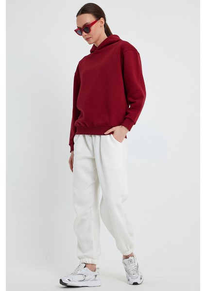 Bordo Hoodie, Oversize Hoodie, Kadın Hoodie indirimleri