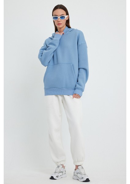 Bebe Mavisi Hoodie, Oversize Hoodie, Kadın Hoodie, Kanguru Cepli Hoodie fiyatları