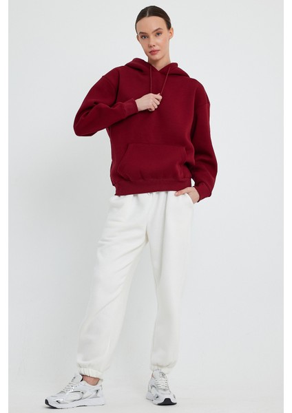 Bordo Hoodie, Oversize Hoodie, Kadın Hoodie, Kanguru Cepli Hoodie fiyatları