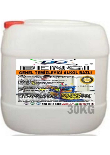 Genel Temizleyici Alkol Bazlı 30 kg