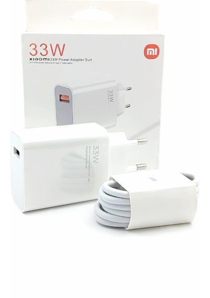 33 Watt Hızlı Şarj Aleti Başlık+Kablo Set 33 W Turbo Hızlı Şarj