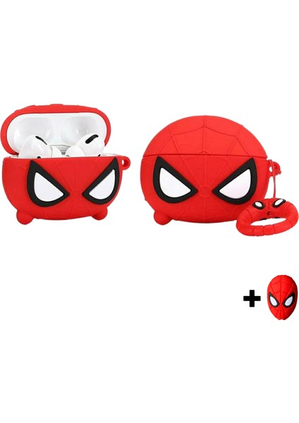 Pro Uyumlu Spiderman Figürlü Sevimli Kulaklık Kılıfı ve Spiderman Figürlü Kablo Koruyucu Seti modelleri