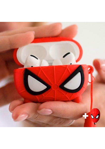 Pro Uyumlu Spiderman Figürlü Sevimli Kulaklık Kılıfı ve Spiderman Figürlü Kablo Koruyucu Seti fırsatları