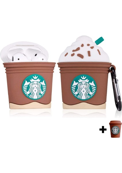 1.ve 2. Nesil Uyumlu Starbucks Figürlü Sevimli Kulaklık Kılıfı ve Starbucks Kablo Koruyucu 2'li Set fiyatları