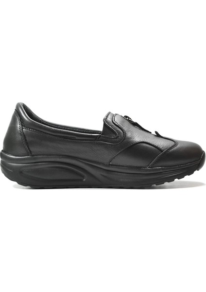2603 Deri Siyah Ortopedik Hafif Kadın Anne Ayakkabı fırsatları