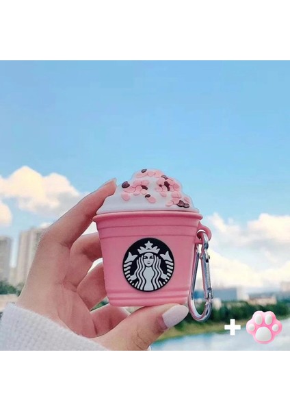 1. ve 2. Nesil Uyumlu Starbucks Figürlü Kılıf ve Pembe Pati Kablo Koruyucu Ikili Set modelleri
