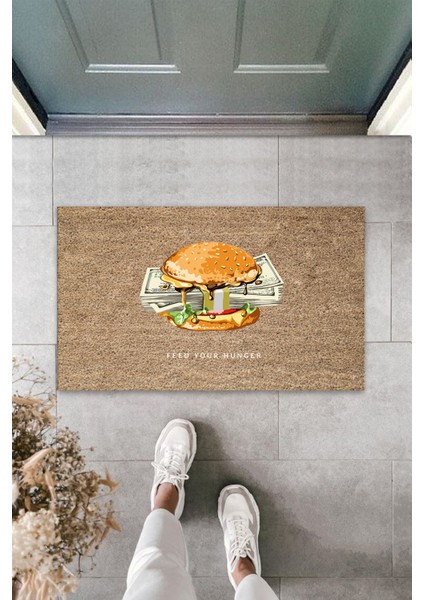 3D Baskı Özel Tasarım Feed You Hunger Desen Paspas