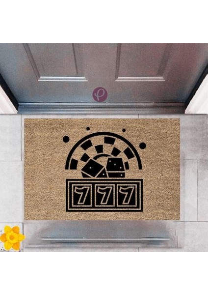 Kapı Önü Paspası Dekoratif Dijital Baskı Şans Makinesi P-2399